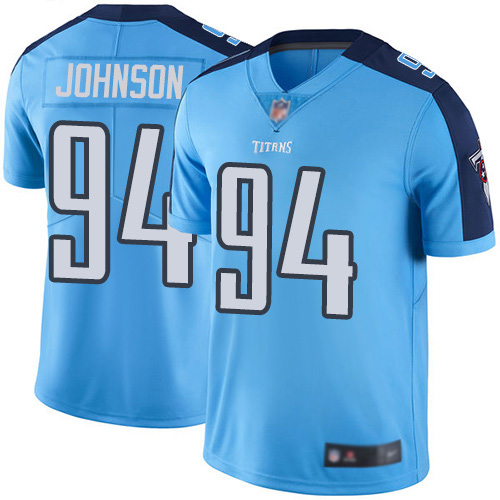 Tennessee Titans Limited Light Blue Men Austin Johnson Jersey NFL Football 94 Rush Vapor Untouchable
